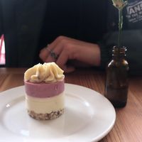 Lemon and strawberry mini cake  at Tiny Moreso in Portland