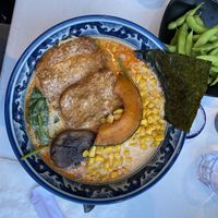 Creamy ramen with corn added, no kale at Hinodeya Ramen in San Francisco