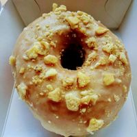 banana and peanut butter doughnut at Dough Society in East London