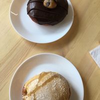 cookie dough (top) & white chocolate caramel creme   at Dough Society in East London