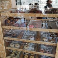 Doughnut cabinet at Dough Society in East London