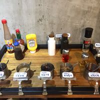 Sauce station to mix in dry noodles. One non-vegan sauce at Xiǎng Shū ZhíRén 饗蔬職人- VegesM - North District - Maybe closed in Taichung