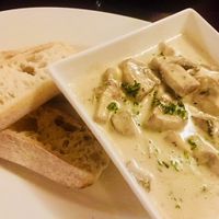 Garlic mushrooms (using oat cream which in my opinion is far better than soya cream) at La Bella in Cleethorpes