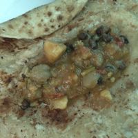 Veggie curry in a chapati at YG Restaurant in Mae Sai