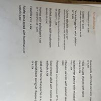 Menu  at La Cabra en el Tejado in Madrid