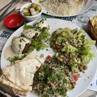 Falafels, tabouleh and salad   at La Cabra en el Tejado in Madrid