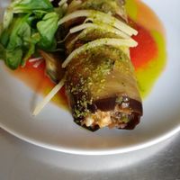 El rollito de berenjena con verduritas at La Cabra en el Tejado in Madrid