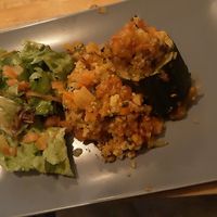 Menu del dia / main course / quinoa stuffed courgette at La Cabra en el Tejado in Madrid
