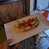 vegan toast at La Cabra en el Tejado in Madrid