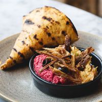 Bread and hummus at The Herringbone in Edinburgh