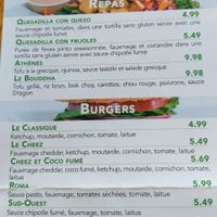 Cvégé menu (repas/burger) at Cvege Resto in Sainte-therese