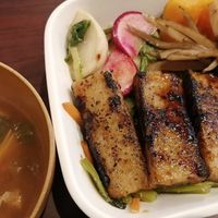 Okara-konjac fish poke bowl at Grains in Nagoya