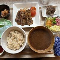 Set with A option as main and seasonal Mont Blanc dessert.  at Grains in Nagoya