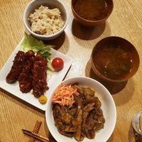 "Gyudon" and "Miso-katsu" at Grains in Nagoya