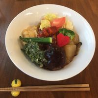 Rice, vegetables and tofu at Grains in Nagoya