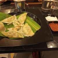 Momos. Delicious but too expensive for the portion size. at Saravana Bhavan - Arya Bhaven in London