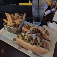 Vetroit coney dogs & fries (I added my own mustard) at Terry's Terrace in Harrison Charter Township