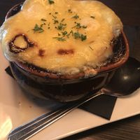 Vegan French onion soup. It’s fantastic 😍 at Terry's Terrace in Harrison Charter Township