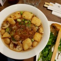 Veggie pho with tofu and different kind of mushrooms at Pho in Liverpool