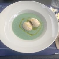 Cold Garlic almond soup   at El Duende del Fuego in La Palma