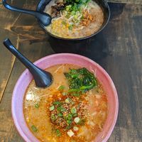 Creamy is at the top, and spicy is in the foreground at the bottom at Ohyama Ramen in Whistler