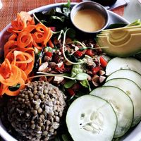 California salad with lentils. Yummmm.  at Max Well in New Orleans