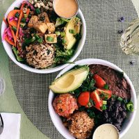 Banh mi bowl and la bonita bowl at Max Well in New Orleans