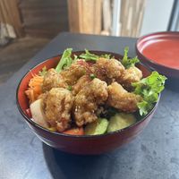 Karaage (friend chicken) bowl   at Onwa in Nara