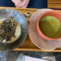 Black sesame ice-cream parfait  at Onwa in Nara