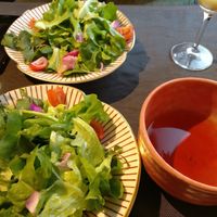 Fresh salad to start and black tea at Onwa in Nara