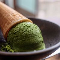 Matcha ice cream. It's good! at Onwa in Nara