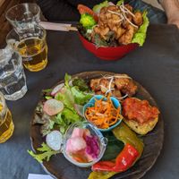 Top: kara-nugget bowl; Bottom: vegan delight at Onwa in Nara