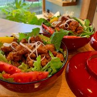 Fried Soy meet With Fresh Local Vegetable at Onwa in Nara