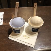 Coconut cream is blue, white one is lychee rose  at Torry's Ice Cream in Phuket