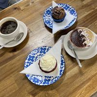 Delicious vegan cupcakes! Red velvet and chocolate  at Tea Shrine in Alice Springs