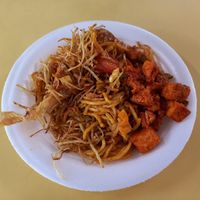 Mie goreng, sambal tofu tempeh, thai chicken leg at Yuan Yuan 圓緣素食 - Chinatown in Central Singapore