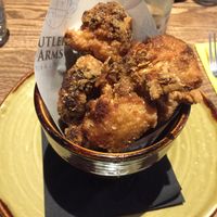Cauliflower starter- delicious!  at The Butlers Arms in Blackburn