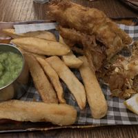 Vegan fish and chips  at The Butlers Arms in Blackburn