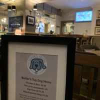 Dog menu, only available within the bar area  at The Butlers Arms in Blackburn