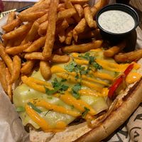 Vegan Philly with vegan ranch and fries  at The Howe in Minneapolis