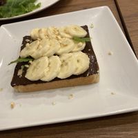 Nutella and banana on freshly baked bread  at Where is a Dog in Tokyo