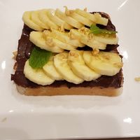 Chocolate x Banana x Nut open face sandwich. at Where is a Dog in Tokyo