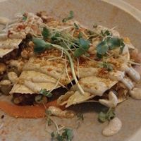 Weird taquitos at Sapiens in Santiago