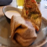 Chic burrito (delicious!) at Sapiens in Santiago