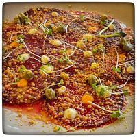 Beet carpaccioo  at Sapiens in Santiago