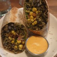 Carioca Burrito  best burrito! Delicious amazing sauce. at Sapiens in Santiago