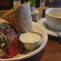 Durum Burrito don't recommend cold falafel at Sapiens in Santiago