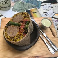 Burrito with lens meatballs  at Sapiens in Santiago