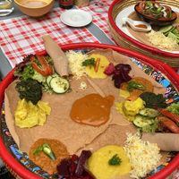 platter with all the vegan options at Africana in Schaffhausen