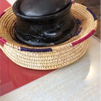 The sauce comes to the table while still boiling in this cute pot at Africana in Schaffhausen